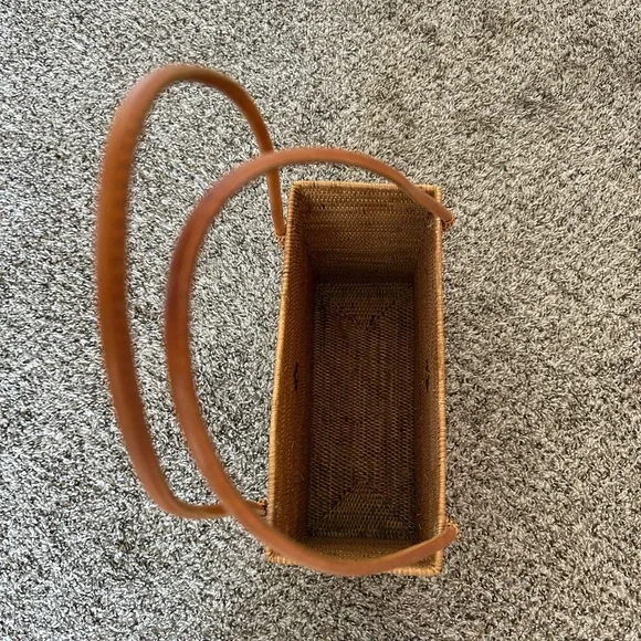 Handwoven Rattan Bali Ata Bag Purse Rectangular Basket Bag - Picture 7 of 17